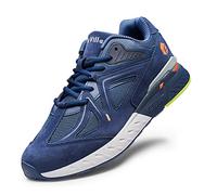 FitVille Mens Extra Wide Fit Trainers Comfortable Running Sneakers Lightweight Walking Shoes for Flat Feet Plantar Fasciitis, Majolica Blue, 14 UK Wide