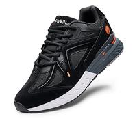 FitVille Mens Extra Wide Fit Trainers Comfortable Running Sneakers Lightweight Walking Shoes for Flat Feet Plantar Fasciitis, Black, 15 UK XX-Wide