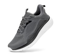 FitVille Mens Extra Wide Fit Trainers Lightweight Lace-Up Road Running Shoes Breathable Arch Support Athletic Sneakers for Gym Fitness Jogging Walking, Foggy Dusk Gray, 7 Wide