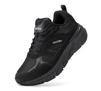 FitVille Mens Extra Wide Fit Trainers Walking Shoes with Arch Support High Rebound Comfortable Running Sneakers for Flat Feet Plantar Fasciitis X-Wide 12 UK Jet Black