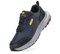 FitVille Mens Extra Wide Fit Walking Hiking Shoes, Navy, 8 X-Wide