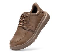 FitVille Men's Loafers Extra Wide Slip On Leather Shoes Comfortable Breathable Casual Trainers Orthopedic Shoes for Men, Brown, 8 UK Wide