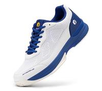 FitVille Mens Tennis Shoes Extra Wide Trainers,White,10.5,M