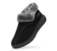 FitVille Mens Wide Diabetic Shoes Winter Snow Boots Extra Wide Fit Fluffy Ankle Boot Comfortable Adjustable Shoes for Swollen Feet