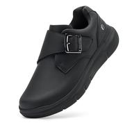 FitVille Men's Wide Fit Casual Shoes Extra Wide Slip on Leather Shoes for Men Edema Recovery Leather Oxford Diabetic Shoes for Wide Feet Hook & Loop Jet Black