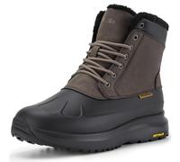 FitVille Mens Wide Fit Winter Snow Boots Fleece Lined Ankle Boots Lightweight Fuzzy Winter Shoes Outdoor Walking Boots, Plaza Taupe, 10, X-Wide