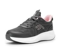 FitVille Trainers for Women, Lightweight Breathable Road Running Shoes, Washable Arch Support Sneakers for Gym Fitness Jogging Walking, Gray with Bubblegum Pink, 6.5, Medium
