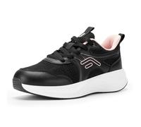 FitVille Trainers for Women, Lightweight Breathable Road Running Shoes, Washable Arch Support Sneakers for Gym Fitness Jogging Walking, Black with Bubblegum Pink, 7.5, Medium
