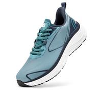 FitVille Wide Fit Running Shoes for Men with Arch Support, Lightweight Cushioning, Slip-Resistant Outsole, Comfortable Road Walking Trainers X-Wide 8.5 UK Light Blue/Dark Blue