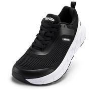 FitVille Wide Fit Trainers for Men Arch Support Road Running Shoes Lightweight Breathable Athletic Sneakers for Gym Fitness Jogging Walking, Black, 10, X-Wide
