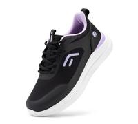 FitVille Womens Extra Wide Fit Workout Trainers, Breathable Sneakers with High Rebound & Foot Pain Relief Wide 6.5 UK Black