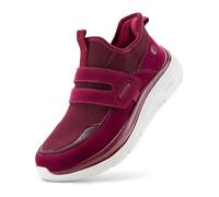FitVille Women's Extra Wide Width Slip-on Trainers with Adjustable Straps, Easy on & Off Comfortable Walking Shoes for Swollen Feet, Cloud Wanderer V5 Wide 7 UK Magenta