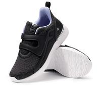 FitVille Womens Lightweight Walking Shoes Wide Fit Fashion Trainers Adjustable Comfortable Sneakers for Plantar Fasciitis Black