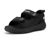 FitVille Women's Wide Fit Open Toe Diabetic Sandals Edema Shoes Surgical Footwear with Adjustable Strap Slippers for Swollen Feet Wide 7.5 UK Jet Black