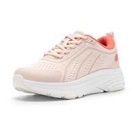 FitVille Women's Wide Fit Trainers, Arch Support Lightweight Sports Shoes, Casual Walking Shoes, Athletic Running Shoes, Nude Tangerine, 3.5, Wide
