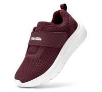 FitVille Women's Wide Trainers Lightweight Diabetic Shoes Adjustable Strap Comfortable Walking Sneakers for Swollen Feet Burgundy Red