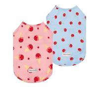 Fitwarm 2 Pack Ice Cream & Cherry UPF 50+ UV Sun Protection Dog Shirt, Lightweight Cooling Vest, Quick Dry Summer Clothes for Small Dogs Girl, Pet Outfit, Pink, Light Sky Blue, XXL