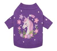 Fitwarm Adorable Unicorn Dog Sweater, Thermal Dog Winter Clothes for Small Dogs Girl, Pet Outfit, Purple, Pink, White, Small