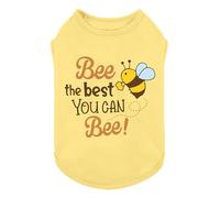 Fitwarm Bee The Best You Can Dog Shirt, Summer Clothes for Small Dogs Boy Girl, Funny Pet Outfit, Yellow, Brown, Blue, XS
