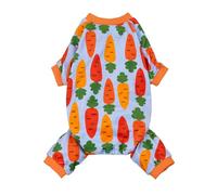 Fitwarm Carrot Dog Flecce Pajamas, Funny Easter Outfit for Small Dogs Boy Girl, Cute Pet Clothes, Blue, Orange, Red, Green, Medium