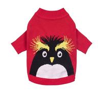 Fitwarm Christmas Penguin Dog Sweater - Thermal Winter Dog Pullover, Red, Yellow, Large