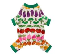 Fitwarm Funny Vegetable Dog Pajamas, Warm Winter Dog Clothes for Small Dogs Boy Girl, Cozy Pet Onesie with Feet, Green, White, Red, Pink, Purple, Medium