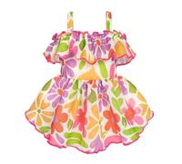 Fitwarm Hawaiian Floral Dog Dress, Tropical Summer Clothes for Small Dogs Girl, Pet Luau Outfit, White, Purple, Green, Red, Yellow, Small