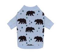 Fitwarm Polar Bear Dog Jacquard Sweater, Cozy Winter Clothes for Small Dogs Boy Girl, Knitted Pet Outfit, Light Blue, Black, Large