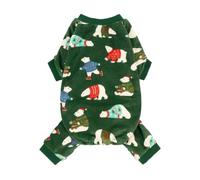 Fitwarm Polar Bear Dog Pajamas, Funny Christmas Clothes for Small Dogs Boy Girl, Holiday Pet Outfit, Green, Red, Blue, Small