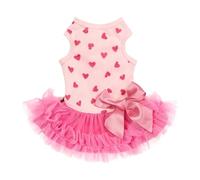 Fitwarm Sparkly Heart Dog Tutu Dress, Birthday Clothes for Small Dogs Girl, Pet Outfit, Light Pink, Hot Pink, Small