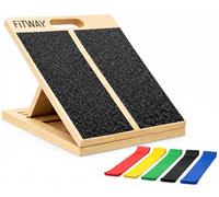 Fitway Adjustable Slant Board for Squats and Calf Stretching with 5 Resistance Bands - Non-Slip Squat Wedge, Slant Boards for Exercise, Incline Board for Mobility, Achilles Stretcher & Foot Stretcher