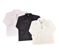 FITWORTH Children's Deluxe Ghillie Shirt | Traditional Scottish Kilt Shirt Jacobite Shirt | Kids Ghillie Shirt for Boys in 3 Colours (UK, Age, 5 Years, 6 Years, Regular, White)