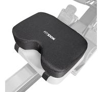 FitXion Rowing Machine Seat Cushion - Ergonomic Tail Bone Comfort Memory Foam Pad for Concept 2, Water Rower, Peloton or Recumbent Bike. Anti-Slip Base, Buckled Straps for Indoor Rowing Workouts