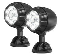 Fitybow Led Motion Sensor Light Battery Operated, IP65 Waterproof Ultra Bright Motion Sensor Outdoor Spotlight Head Adjustable with 8W 600 Lumen 6000K 6LEDs for Garage Yard Porch Patio 2Packs