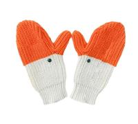 Fityle Fun Swan Shaped Goose Gloves - Soft Knit Mittens, Short/Long, Winter Warm Thermal Mittens for Hiking, Trekking, Climbing, White