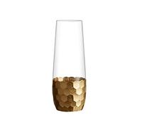 Fitz and Floyd Daphne Set of 4 Stemless Champagne Flutes Glasses 2.5x6" Gold