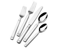 Fitz and Floyd Everyday Bistro Band Silverware 20 Piece Service for Four,Gray,5286220