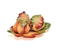 Fitz and Floyd Fall Harvest Salt and Pepper Shaker with Tray, 3 Piece Set