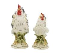 Fitz and Floyd Fitz & Floyd Lantana Rooster & Hen Figurine, Set of 2, Multicolor