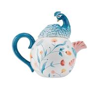 Fitz and Floyd Gracie Ceramic Peacock Teapot, 1 Quart