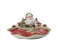 Fitz and Floyd Holiday Home Santa Figural Serving Bowl, 13.5 inch, Red