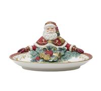Fitz and Floyd Noel Holiday Santa Figural Serving Bowl Platter, 12 Inch
