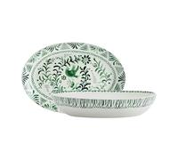 Fitz and Floyd Sicily Green Serving Bowl and Platter, 2 Piece Set