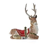 Fitz & Floyd Reindeer Candlestick 22 cm Hand-Decorated Ceramic