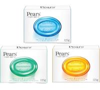 FitZen 3x125g Pears Soap Bar Natural Oils, Lemon Flower Extracts & Mint Extracts