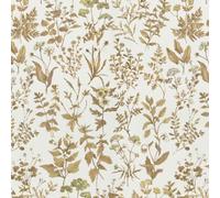 Fiula 44CM x 3M Self Adhesive Wallpaper White Peel and Stick Wallpaper Floral Leaf Decorative Furniture Sticker Removable Vinyl Roll for Furniture Surfaces Wall Living Room Bedroom Light Brown