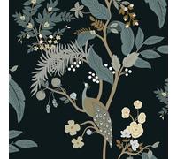 Fiula Bird Self Adhesive Wallpaper 41CMx3M Peel and Stick Wallpaper Floral Contact Paper Wall Paper Decorative Furniture Sticker Vinyl Wrap Waterproof for Bedroom Living Room Grey Yellow Black