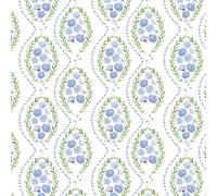 Fiula Blue Watercolour Floral Peel and Stick Wallpaper 44cm x 300cm, Botanical Wreath Self Adhesive Sticky Back Plastic, Waterproof Removable Wallpaper for Bedroom, Living Room & Furniture