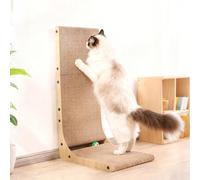 Fiula Kat-Zen Scratching Post, Scratching Furniture K-Cat, Scratching Cardboard for Cats, Large XXL, Rigid, Dense Corrugated Cardboard, 70 cm High L-Shaped Scratching Post for Kittens, Suitable for