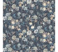 Fiula Peel and Stick Boho Botanical Wallpaper 44x300cm - Vintage White Gold Floral Design, Waterproof Self Adhesive Vinyl Mural for Walls Cabinets Drawers Living Room